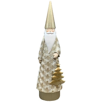 Santa Lilian, creme/gold, Polyresin, 9x7x31,5 cm