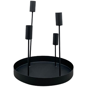 KerzenHalter Sobre, schwarz, Metall, 25x25x31 cm