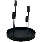 KerzenHalter Sobre, schwarz, Metall, 25x25x31 cm