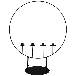 KerzenHalter Sobre, schwarz, Metall, 60x25x70 cm
