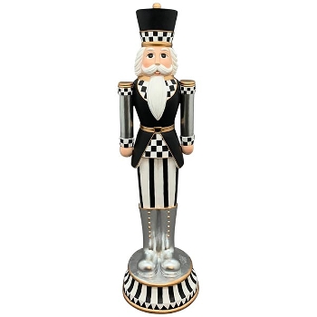 NussKnacker Lilian, schwarz/weiß, Polyresin, 15,3x15,1x56 cm