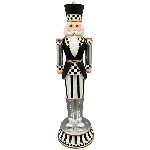 NussKnacker Lilian, schwarz/weiß, Polyresin, 15,3x15,1x56 cm