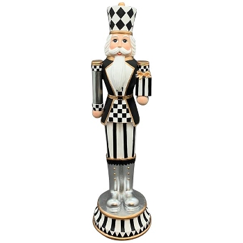 NussKnacker Lilian, schwarz/weiß, Polyresin, 15,4x15,3x56,4 cm