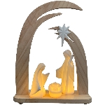 LED Krippe Chrissie, Dolomite/Holz, 21,5x8,5x29 cm