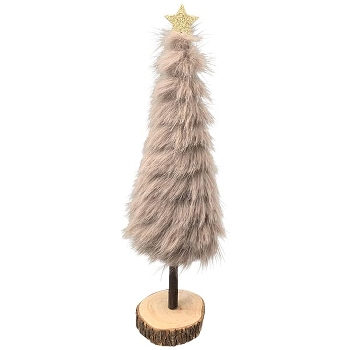 TannenBaum ArtificialNature, braun, Pelz/Holz, 8x8x32,5 cm
