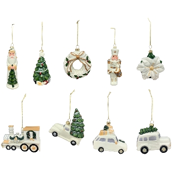 XmasHänger Lilian, weiß, Plastik, 4,8x4,6x15,5 cm