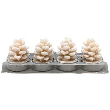 Kerzen Set/4 Lumière, Wachs, 3,8x3,8x5,2 cm