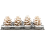 Kerzen Set/4 Lumière, Wachs, 3,8x3,8x5,2 cm