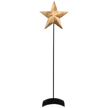 Stern mit Stab Dost, Holz, 30x30x110 cm