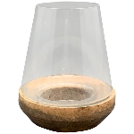 WindLicht Dost, Glas/Holz, 10x10x13 cm