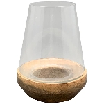 WindLicht Dost, Glas/Holz, 13x13x15 cm