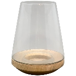 WindLicht Dost, Glas/Holz, 14x14x20 cm