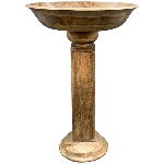 Säule mit Schale Dost, Holz, 55x30x80 cm