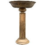 Säule mit Schale Dost, Holz, 55x30x80 cm
