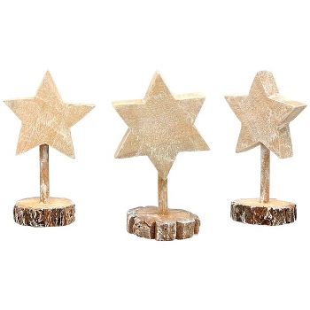 Stern Dost, natur, Holz, 10x7,5x18 cm, 10x7,5x19,5 cm, 10x7,5x19,5 cm