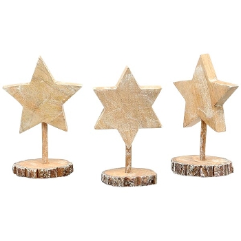 Stern Dost, natur, Holz, 10x10,5x18 cm, 13x10,5x21 cm, 15x10,5x22 cm