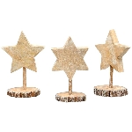 Stern Dost, natur, Holz, 10x10,5x18 cm, 13x10,5x21 cm, 15x10,5x22 cm