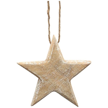 SternHänger Dost, weiß, Holz, 15x1,25x15 cm