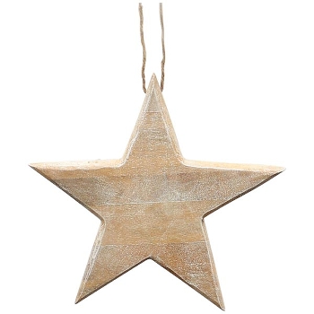 SternHänger Dost, weiß, Holz, 25x1,25x25 cm