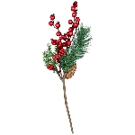 KieferBeerenZweig ArtificialNature, rot, 38 cm