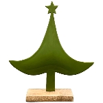 Baum EnameL, grün, Metall/Holz, 24x5x27 cm