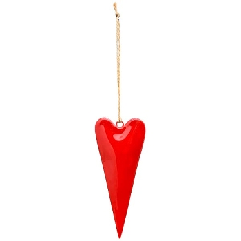 HerzHänger EnameL, rot, Metall, 6x1x15 cm