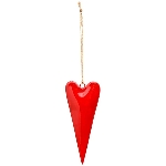 HerzHänger EnameL, rot, Metall, 6x1x15 cm