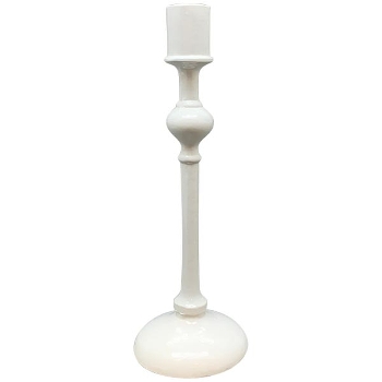 Kerzenhalter ClairBlanc, weiß, Alu, 10x10x30 cm