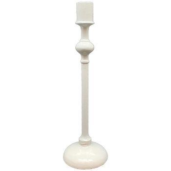 Kerzenhalter ClairBlanc, weiß, Alu, 10x10x34 cm