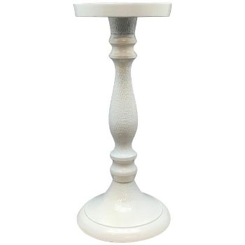 Kerzenhalter ClairBlanc, weiß, Alu, 11x11x25 cm