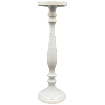 Kerzenhalter ClairBlanc, weiß, Alu, 11x11x37 cm