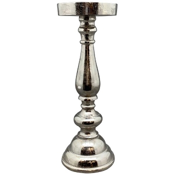 Kerzenhalter GROS, silber, Alu, 14x14x36 cm