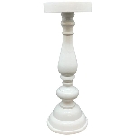 Kerzenhalter ClairBlanc, weiß, Alu, 14x14x36 cm