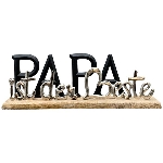 PAPA ist der Beste Sobre, schwarz/sillber, Alu/Holz, 38x6,5x13 cm