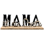 MAMA ist die Beste Sobre, schwarz/sillber, Alu/Holz, 38x6,5x13 cm