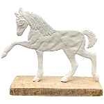Pferd ClairBlanc, weiß, Alu/Holz, 19,5x5x15,5 cm