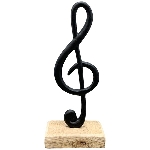 Notenschlüssel Sobre, schwarz, Alu/Holz, 7,5x5x18,5 cm