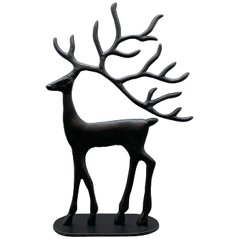 Rentier Sobre, schwarz, Alu, 26x8x39 cm
