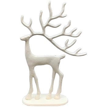Rentier ClairBlanc, weiß, Alu, 26x8x39 cm