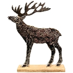 Rentier Puri, silber, Alu/Holz, 27x5x34 cm