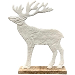 Rentier Puri, weiß, Alu/Holz, 27x5x34 cm