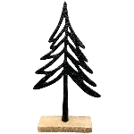 Baum Puri, schwarz, Alu/Holz, 17x5x30 cm