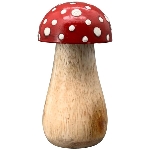 Pilz Dost, rot, Holz/Metall, 7 cm