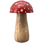 Pilz Dost, rot, Holz/Metall, 10 cm