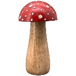 Pilz Dost, rot, Holz/Metall, 12 cm