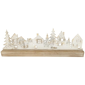 Xmasdeco ClairBlanc, weiß, Metall/Holz, 45x5x14,5 cm