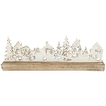 Xmasdeco ClairBlanc, weiß, Metall/Holz, 45x5x14,5 cm