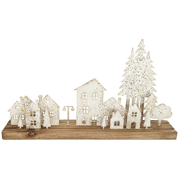 Xmasdeco ClairBlanc, weiß, Metall/Holz, 39x6x22 cm