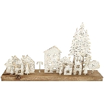 Xmasdeco ClairBlanc, weiß, Metall/Holz, 39x6x22 cm