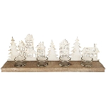 Kerzenhalter ClairBlanc, weiß, Metall/Holz, 45x8x15 cm